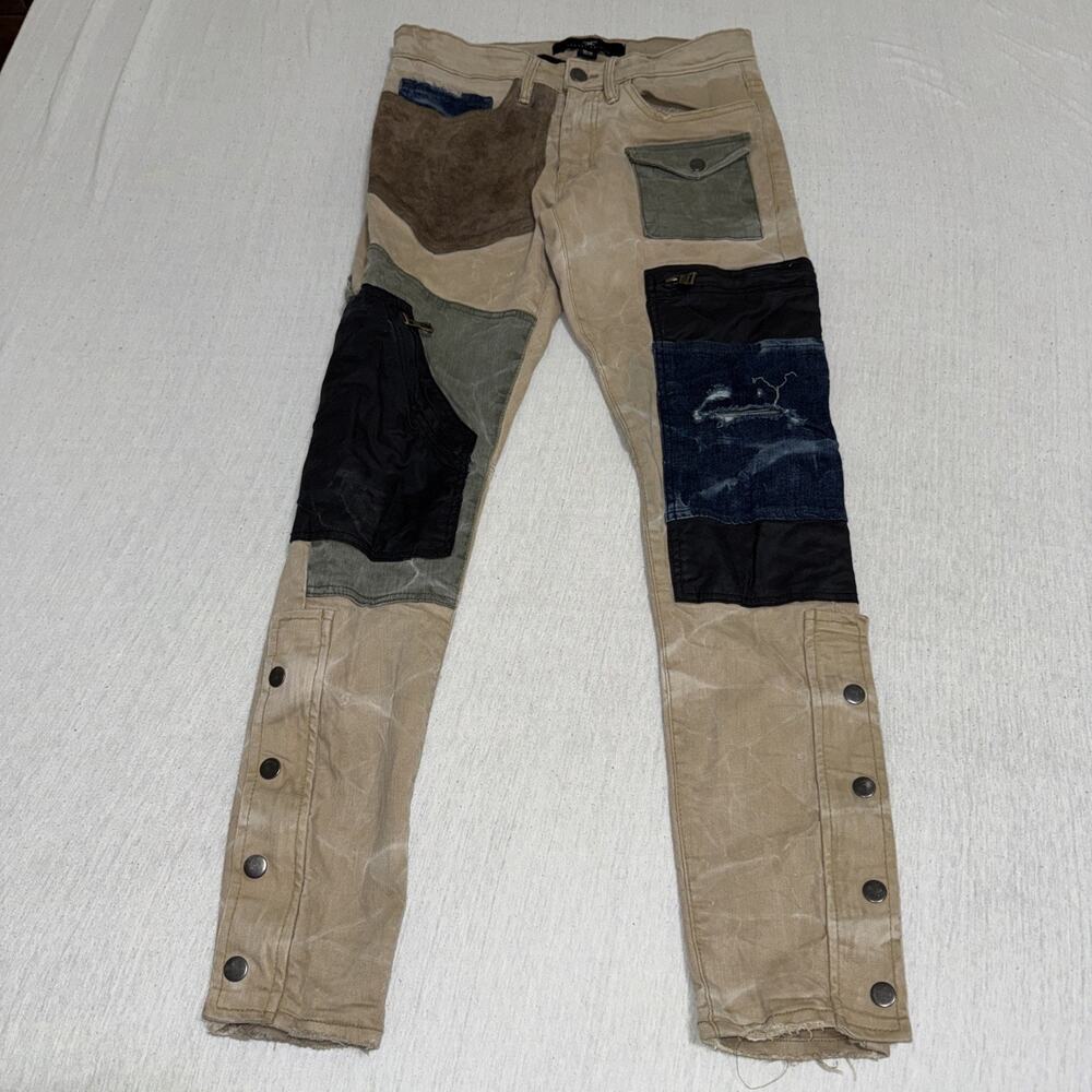 Jordan Craig Legacy Edition Ross Khaki Patchwork Utility Pants Mens 30x32 Slim